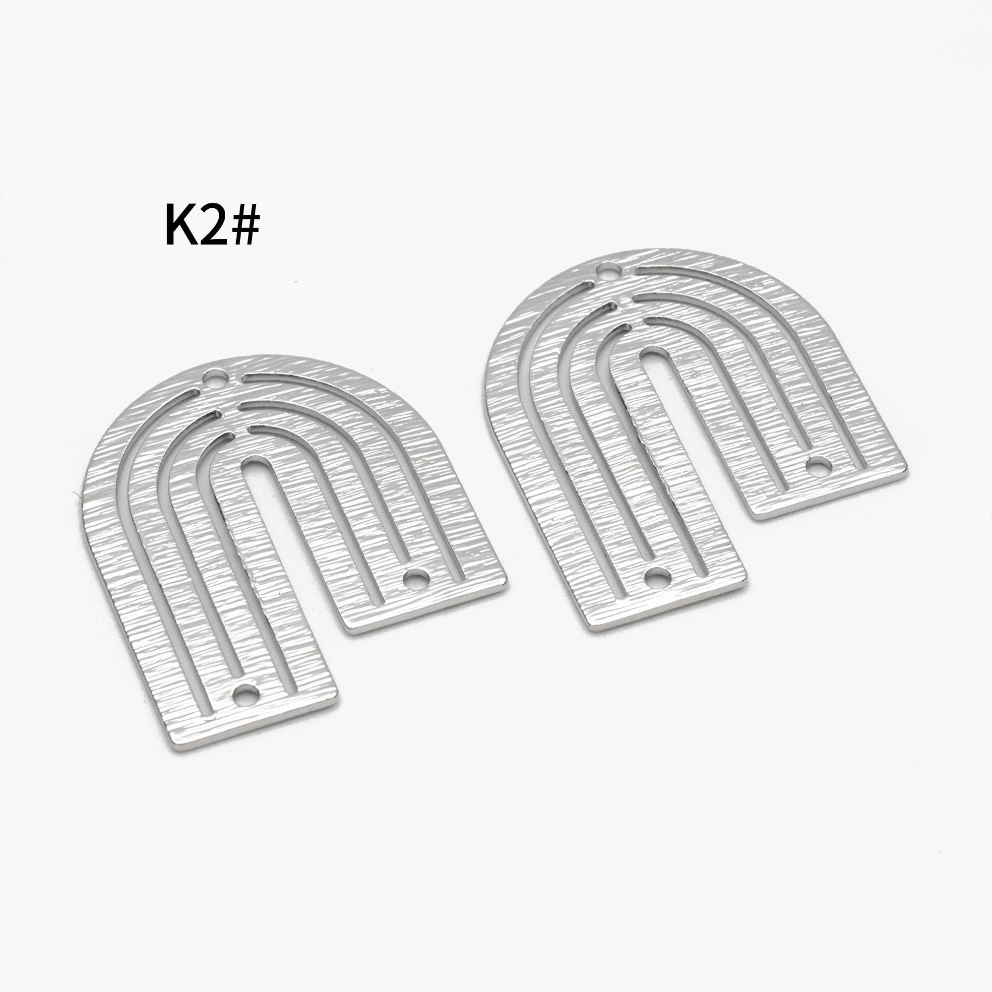 10pcs Gold/ Silver Brushed Geometric Charm Connectors, 18K Gold/ Rhodium Plated Brass Earring Findings (GB-3817)